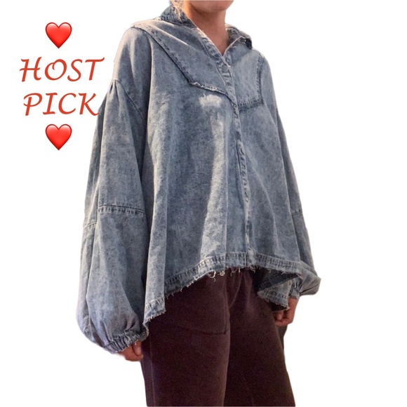 Free People We the Free Oversized denim jean jacket